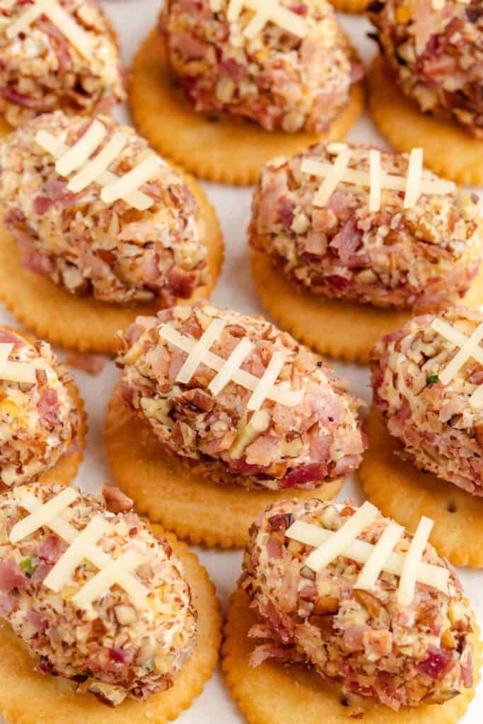 mini football cheese balls