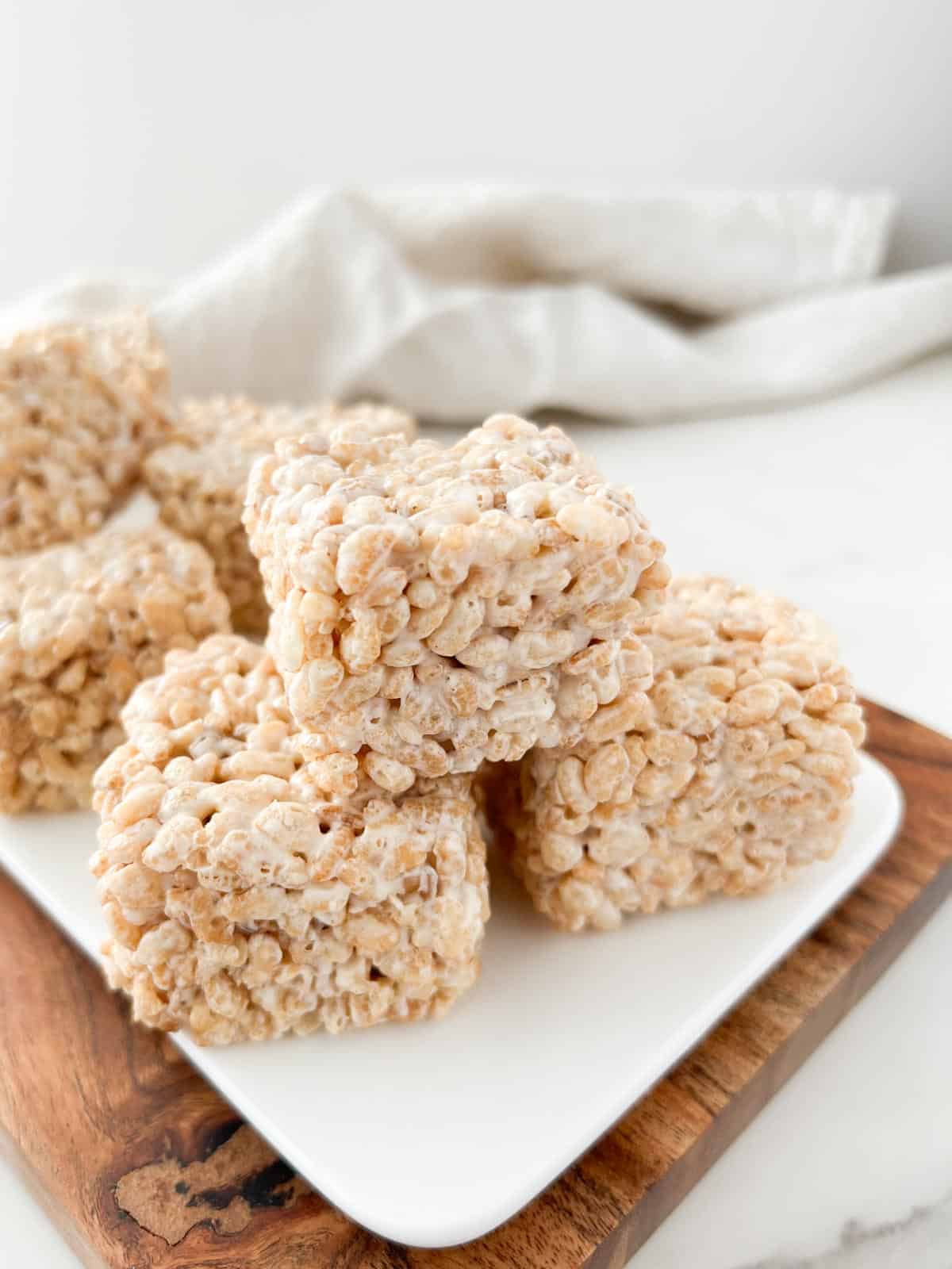 rice crispy treats on a platter