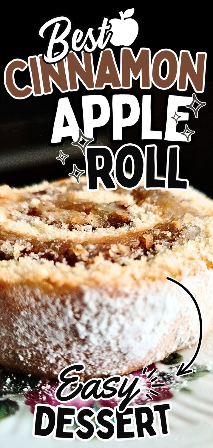 a piece of apple cinnamon cake roll on a pate