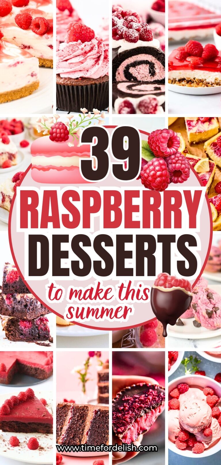a collection of 39 raspberry desserts to make this summer